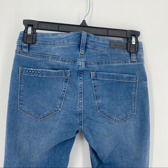 BlankNYC Spray-On Distressed Hi-Low Skinny Jeans - Picture 4 of 11